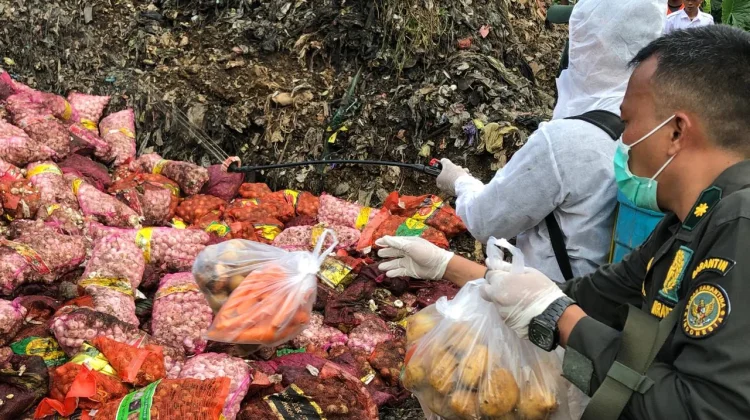 Penampakan Puluhan Ton Pangan Ilegal Dimusnahkan