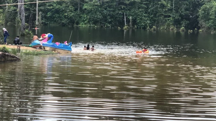 Potret Keseruan Bermain Flying Fox di Embong Parong Bukit Ambawang