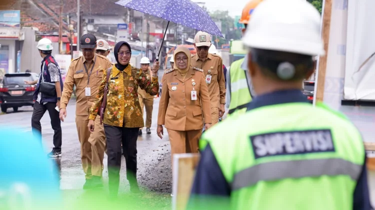 Bupati Kebumen Lilis Nuryani Tinjau Tempat Rehabilitasi Jembatan di Kebumen