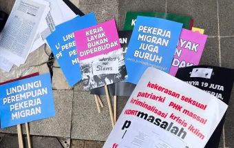 Aliensi Perempuan Indonesia Gelar Aksi Damai di Kawasan Sarinah saat May Day 2026