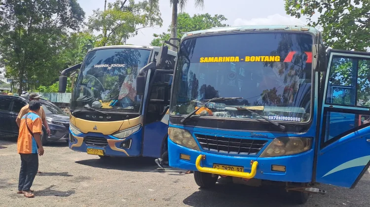 Suasana Arus Balik Lebaran di Terminal Lempake Samarinda Terpantau Ramai