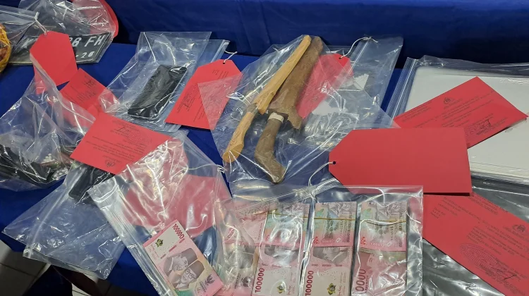 Barang Bukti Kasus Perampokan di Loa Janan Ilir, Dipicu Utang Piutang