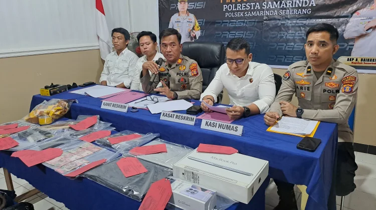Barang Bukti Kasus Perampokan di Loa Janan Ilir, Dipicu Utang Piutang