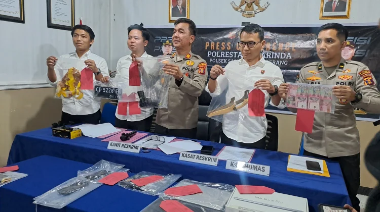 Barang Bukti Kasus Perampokan di Loa Janan Ilir, Dipicu Utang Piutang