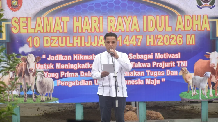 Korem 091 ASN Salurkan Hewan Kurban Idul Adha