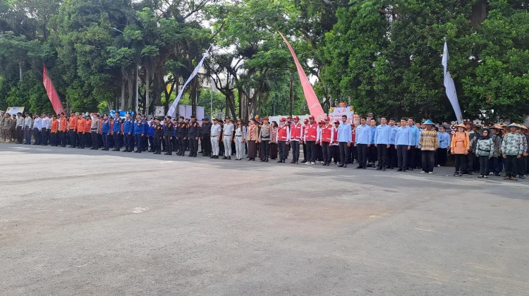Suasana Upacara Peringatan Hari Bhayangkara ke-80 di GOR Segiri Samarinda