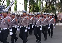 Suasana Upacara Peringatan Hari Bhayangkara ke-80 di GOR Segiri Samarinda