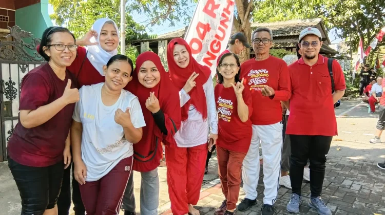 Semarak Jalan Sehat dan Lomba HUT ke-81 RI di Kampung Pancasila Mangunharjo