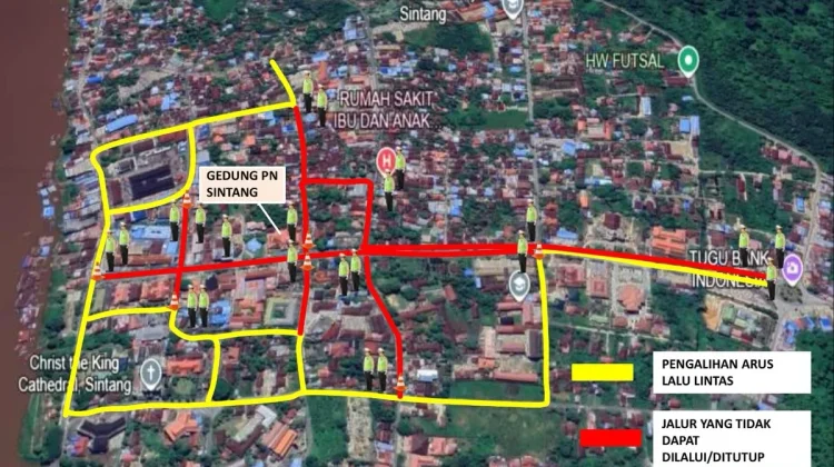 Aksi Massa PT Linggajati, Lalu Lintas di Sintang Dialihkan