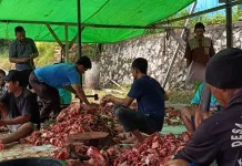Masjid Al-Mubarokah Bagi-bagi Daging Hewan Qurban