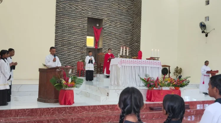Hari Raya Minggu Palma di Paroki St. Albertus Agung di Teminabuan