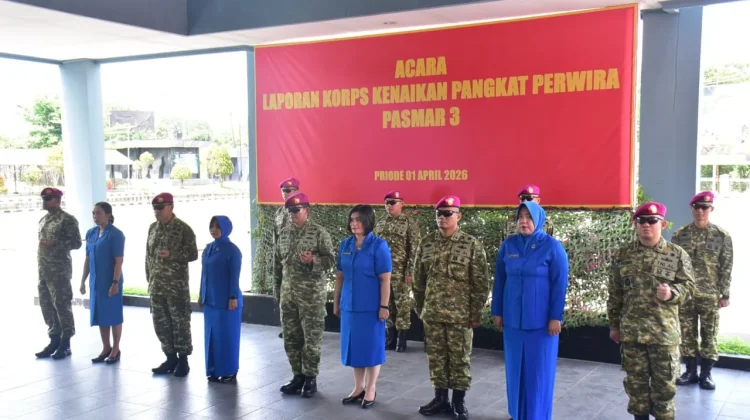 Perwira Pasmar 3 Terima Kenaikan Pangkat Periode 01 April 2026