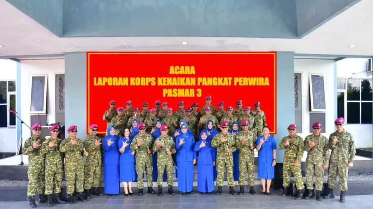 Perwira Pasmar 3 Terima Kenaikan Pangkat Periode 01 April 2026