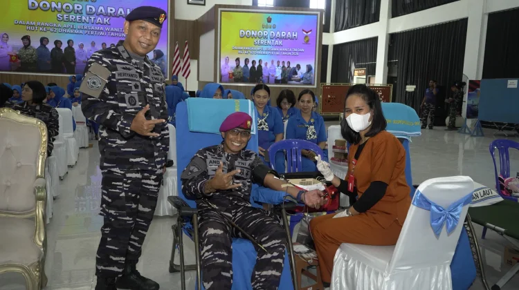 Danpasmar 3 Turut Andil dalam Donor Darah Serentak 2026