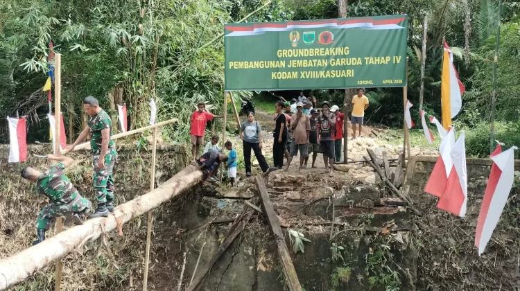 Danrem 181/PVT Laksanakan Groundbreaking Pembangunan Jembatan Garuda