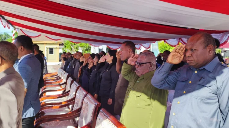 Pengibaran Bendara Upacara Hari Lahir Pancasila 2026 di Kota Sorong