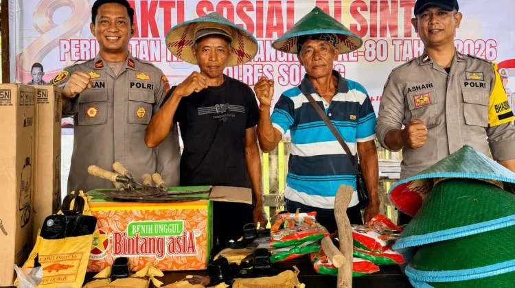 Polsek Klamono Serahkan Bantuan Alsintan kepada Kelompok Tani Makmur