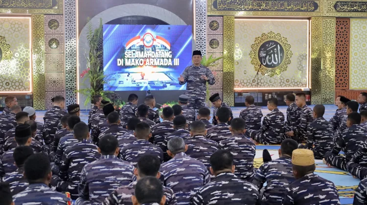 Tingkatkan Keimanan dan Ketakwaan, Koarmada III Ikuti Kauseri Agama Melalui Vicon