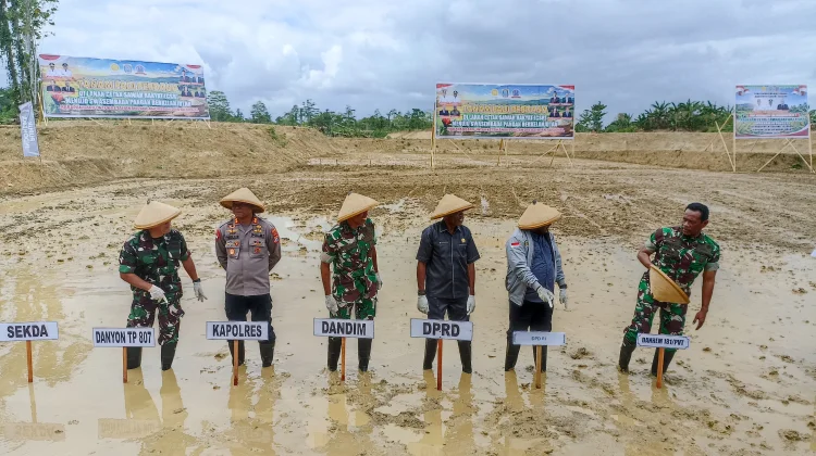 Tanam Padi Perdana di Lahan Cetak Sawah Rakyat Sorong Selatan