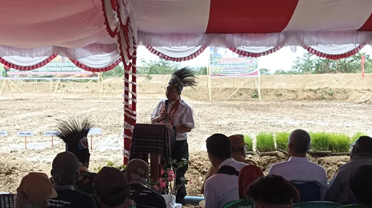 Tanam Padi Perdana di Lahan Cetak Sawah Rakyat Sorong Selatan