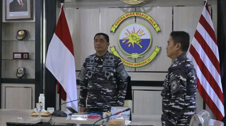 Kas Koarmada III Hadiri Vicon Sertijab Pangkoops TNI Habema