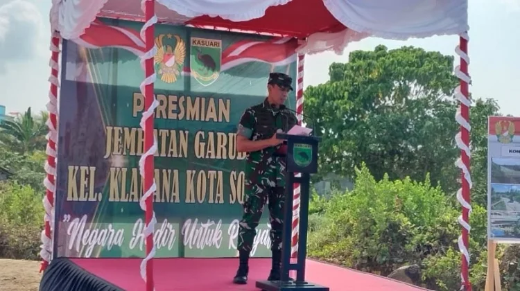 Permudah Akses Warga, Pangdam XVIII/Kasuari Resmikan Jembatan Garuda Merah Putih