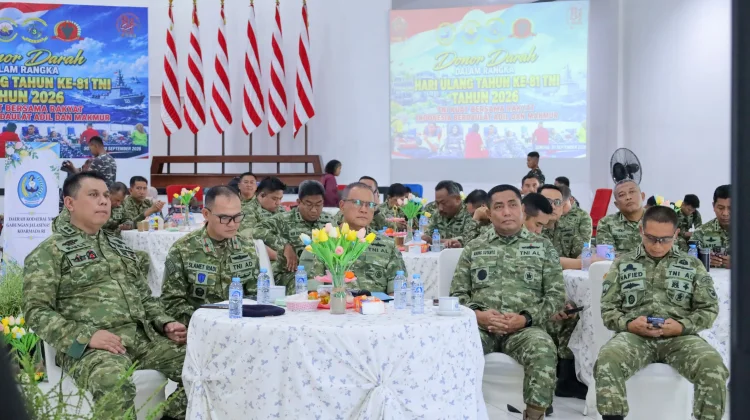 Koarmada III Ikuti Vicon Donor Darah dalam Rangka HUT ke-81 TNI
