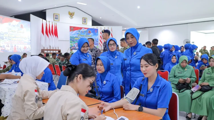 Koarmada III Ikuti Vicon Donor Darah dalam Rangka HUT ke-81 TNI