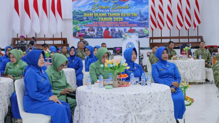 Koarmada III Ikuti Vicon Donor Darah dalam Rangka HUT ke-81 TNI
