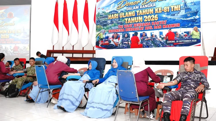 Prajurit TNI-Polri Donor Darah, Dukung Ketersediaan Stok Darah PMI Sorong