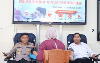 Donor Darah Meriahkan Hari Jadi Polwan ke-78 di Polda Papua Barat Daya