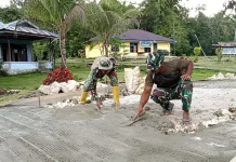 TMMD: Pengecoran Jalan di Kampung Sesor, Tingkatkan Akses Masyarakat