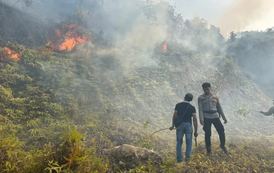 Polres Tambrauw Padamkan Kebakaran Lahan di Sekitar Kediaman Wakil Bupati