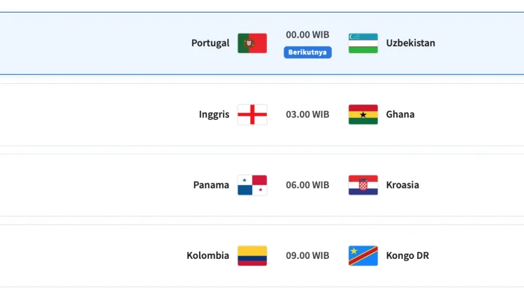 Jadwal Pertandingan Babak Penyisihan Piala Dunia Grup K dan L