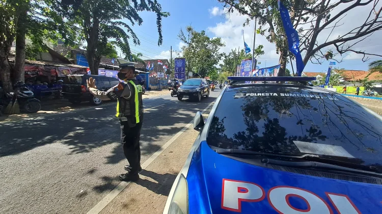 Satlantas Polresta Sumenep Pantau Sejumlah Jalur Rawan Kecelakaan