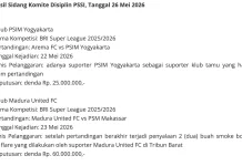 Madura United Dapat Sanksi Dari Komite Disiplin PSSI