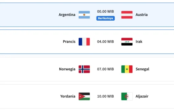 Jadwal Pertandingan Piala Dunia 2026 Grup I dan J