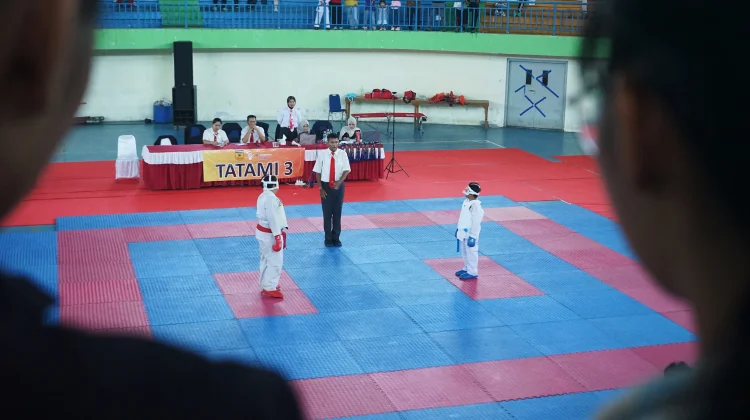 Pelaksanaan Liga Karate Antar Pelajar Series 2 Season 2 di GOR Sahabudin