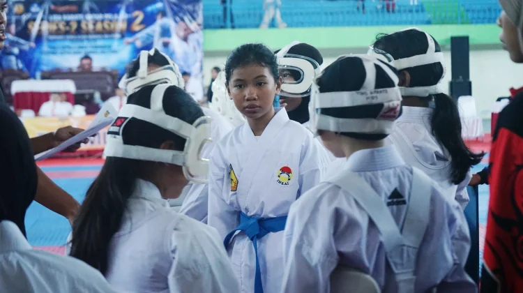 Pelaksanaan Liga Karate Antar Pelajar Series 2 Season 2 di GOR Sahabudin