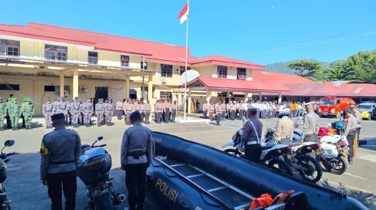 Polres Kepulauan Sangihe Gelar Apel Gelar Pasukan Tanggap Bencana Dampak Elnino