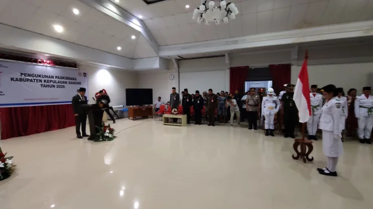 Sebanyak 30 Paskibraka Kabupaten Kepulauan Sangihe Tahun 2026 Resmi Dikukuhkan