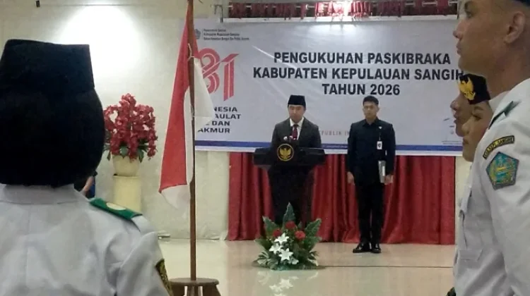 Sebanyak 30 Paskibraka Kabupaten Kepulauan Sangihe Tahun 2026 Resmi Dikukuhkan