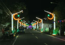 Lampu Hias Warnai Jalan Tidore Sangihe jelang Idul Fitri