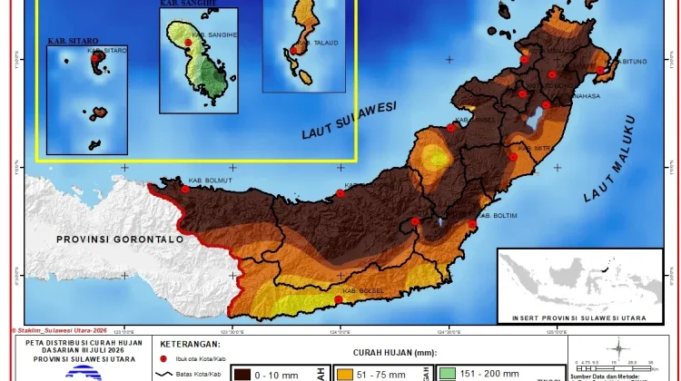 BMKG: Curah Hujan Sulut Diprediksi Rendah