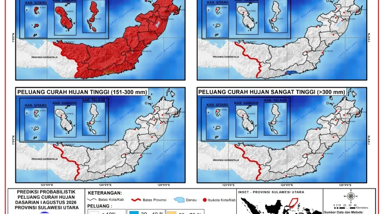 BMKG: Curah Hujan Sulut Diprediksi Rendah