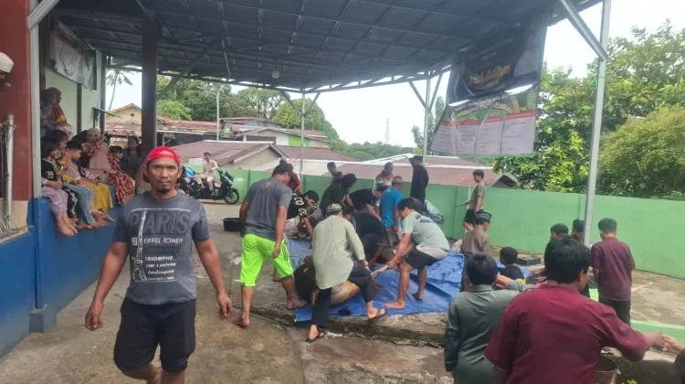 Kegiatan Pemotongan Hewan Qurban di Kelurahan Selumit Pantai