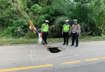 Survei Polisi, Sejumlah Titik Jalan Berlubang Ditemukan