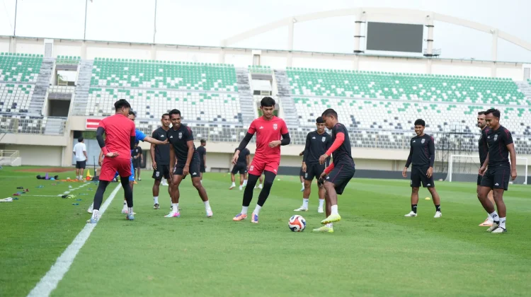 Potret Sesi Latihan Malut United jelang Hadapi Biak di Stadion Maguwoharjo, Sleman
