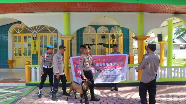Polres Tual Salurkan Hewan Kurban ke Empat Masjid jelang Idul Adha 1447 H