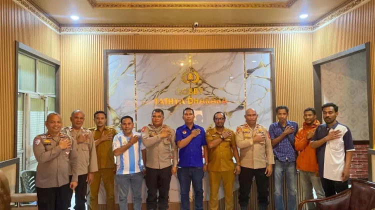 KNPI Tual Temui Polres Bahas Pawai Bola Damai di Kei